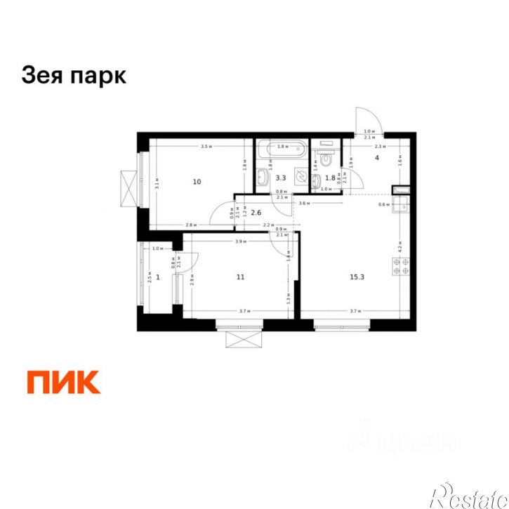 2-комн квартира в новом доме улица 50 лет Октября, 263/2,  д. 263/2
