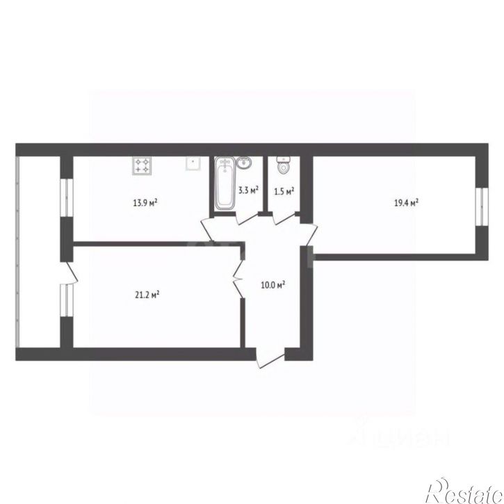 2-комн квартира ул Заводская, 2/2,  д. 2/2