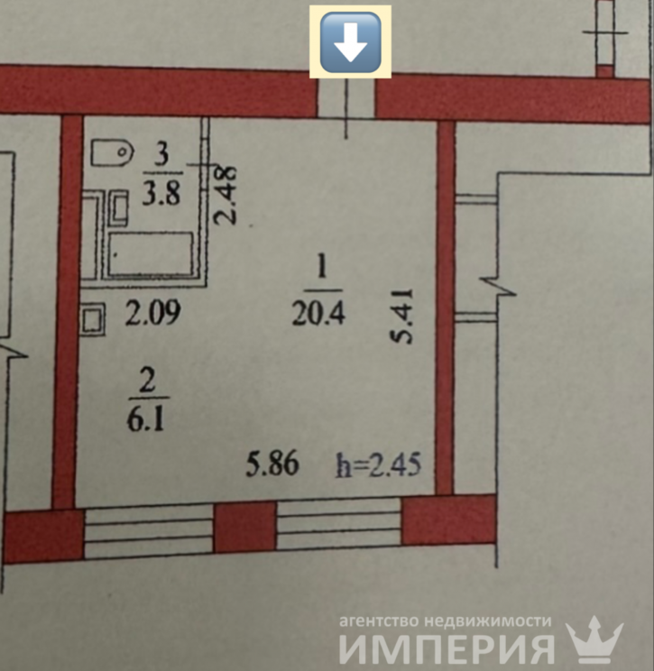 1-комн квартира Нагорная, 4/1