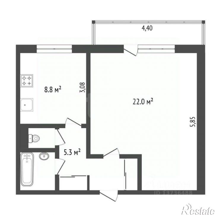 1-комн квартира Артиллерийская улица, 64/2,  д. 64/2