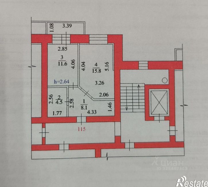1-комн квартира улица Кантемирова, 23,  д. 23