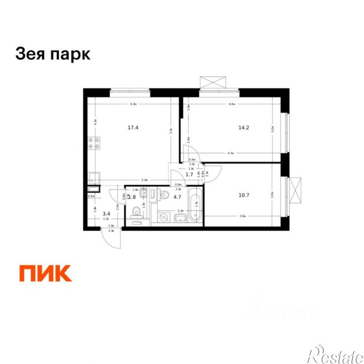 2-комн квартира в новом доме улица 50 лет Октября, 263,  д. 263