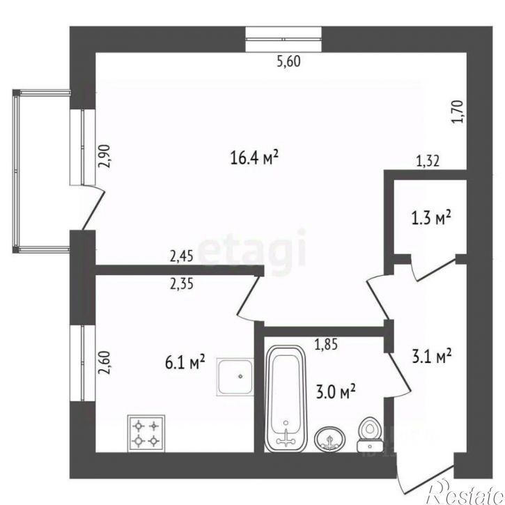 2-комн квартира ул Шевченко, 60/2,  д. 60/2