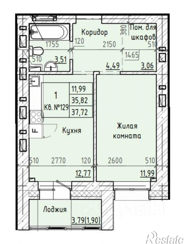 1-комн квартира в новом доме улица Чайковского, 81,  д. 81