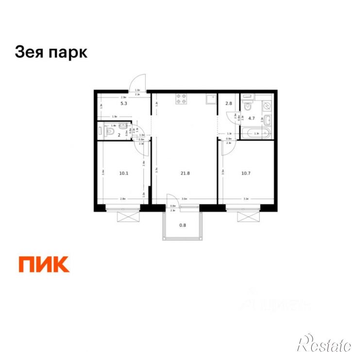 2-комн квартира в новом доме улица 50 лет Октября, 263,  д. 263