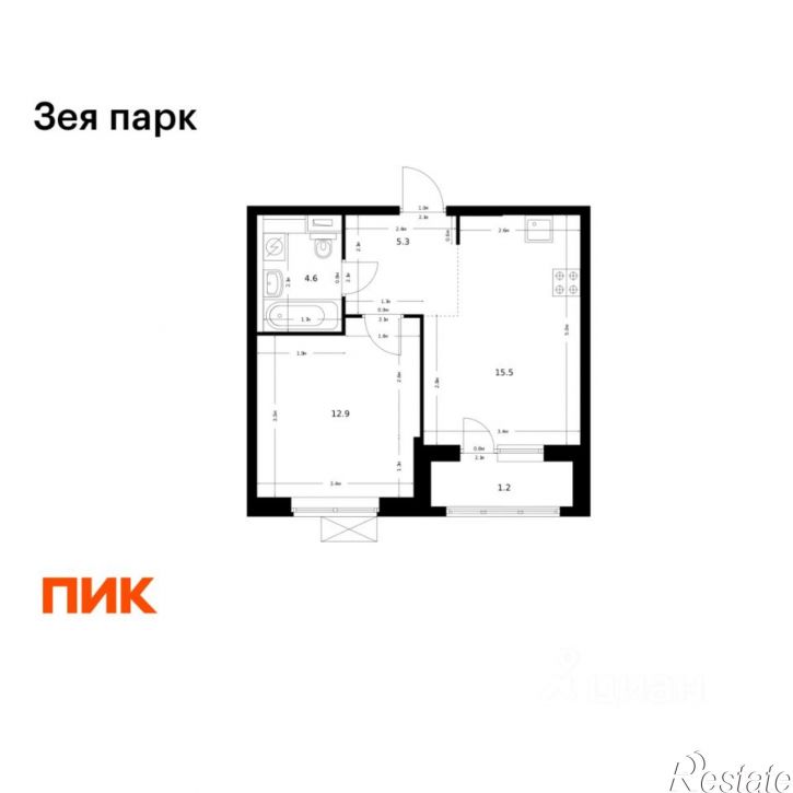 1-комн квартира в новом доме улица 50 лет Октября, 263,  д. 263