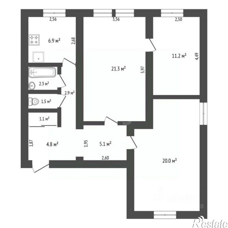 3-комн квартира улица Пушкина, 36,  д. 36