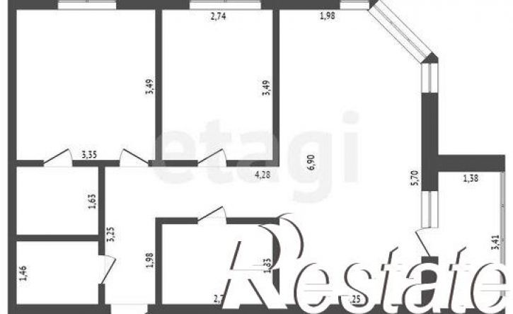 3-комн квартира Партизанская улица, 64/2,  д. 64/2